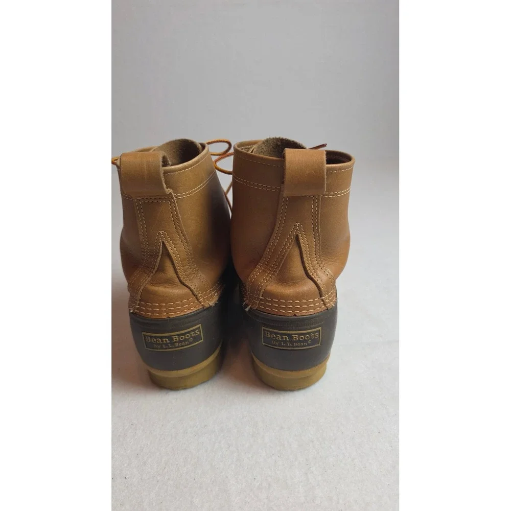 LL Bean 6 Inch Bean Boots Mens 13 Brown Tan Leather Waterproof Duck Boots Maine